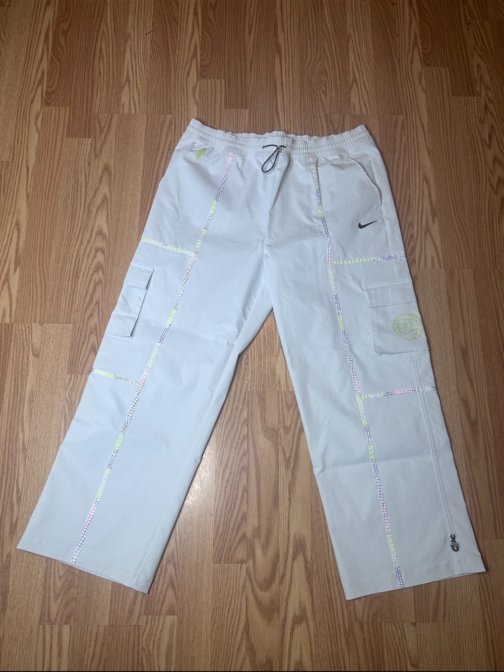 Nike Men’s White Cargo Track Pants with Reflective Trim